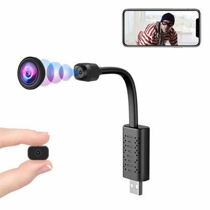 Picture of Rettru Spy Camera Hidden Camera WiFi Nanny Cam Secret Camera Smallest Security Camera HD 1080P with USB Port,Night Vision,Motion Detection,Remote Viewing,with Android/iOS Phone APP,Window/MAC PC