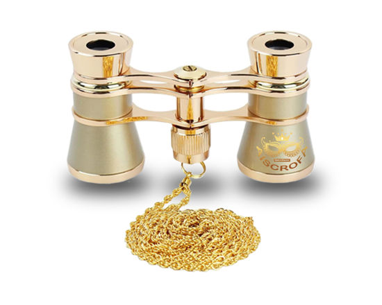 Picture of AiScrofa Opera Glasses Binoculars 3X25, Mini Binocular Compact Lightweight, Vintage Style Lorgnette Theater Glasses, Crystal Clear Optics, with Chain for Adults Kids Women in Musical Concert