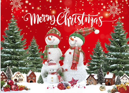 Picture of Dudaacvt 7x5ft Christmas Backdrop Christmas Backdrop Banner Party Winter New Year Xmas Eve Family Party Decoration Winter Snowman Backdrop