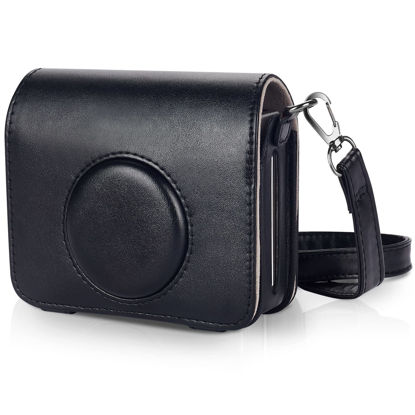 Picture of Phetium Protective Case Compatible with Fujifilm Instax Mini EVO Hybrid Instant Camera-PU Leather Bag with Adjustable Shoulder Strap (Black)