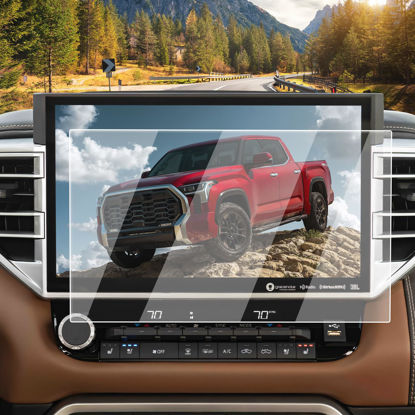 Picture of ECOZEN Screen Protector for Tundra 2024 2023 2022 14-Inch HD Tempered Glass Navigation Touchscreen Protector for 2024 2023 Sequoia & 2022 2023 2024 Tundra Accessories with Install Kit