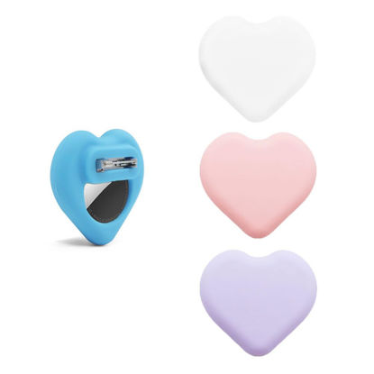Picture of Alsukeay AirTag Holder for Kids, 4 Pack Silicone GPS Tracker Case with Safety Pins for Children, Elderly, Backpack, Luggage, Hidden Inside Clothes (White/Blue/Pink/Purple)