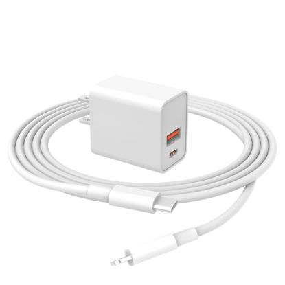 Picture of 20W [Apple MFi Certified] Fast Charger Fit for iPad Mini 5 5th Generation 2019 7.9" Tablet with 6.6Ft Lightning to USB-C Charging Cable A2133 A2124 A2126 A2125 AC Power Supply Adapter Cord