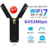 Picture of Gaming WiFi 7 USB 3.0 Card Driver Free with 8912AU Chipset(BE6500) USB Wireless Adapter Tri-Band High Speed Network Card for Desktop & Laptop, 802.11ac/ax/be Compatible, Plug & Play for Windows 11/10