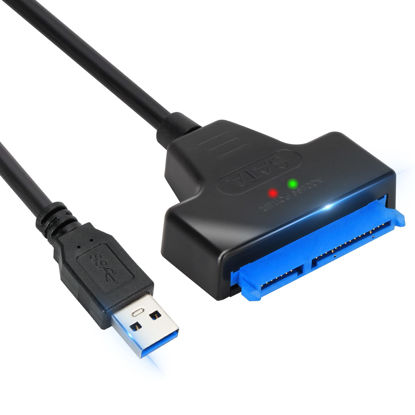 Picture of VCOM SATA to USB Adapter Cable for 2.5 inch SSD and HDD, USB 3.0 to SATA III Hard Driver Adapter,Support UASP SATA to USB Cable SATA Adapter Cable USB to SATA Adapter HDD to USB SSD Sata Cable-Black