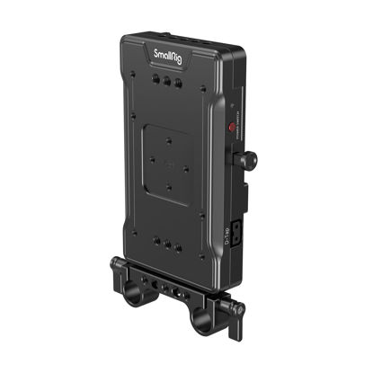 Picture of SmallRig V Mount Battery Adapter Plate with PD 65W USB-C Quick Charger, QC protocol USB-A, D-TAP, 8V & 12V DC Port, 15 mm Rod Clamp and Light Indicator, for Camera, Monitor, Transmitter, Phone - 3203B