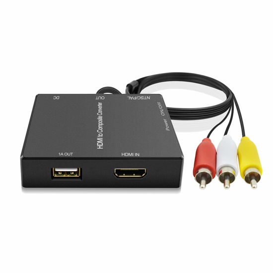 Picture of Dingsun HDMI to RCA Converter Compatible for Fire Stick, HDMI to AV Converter Adapter Compatible for Old TV, Amazon Fire Stick/Roku Stick/DVD Players/Xbox/PS3/Support 1080p, PAL/NTSC