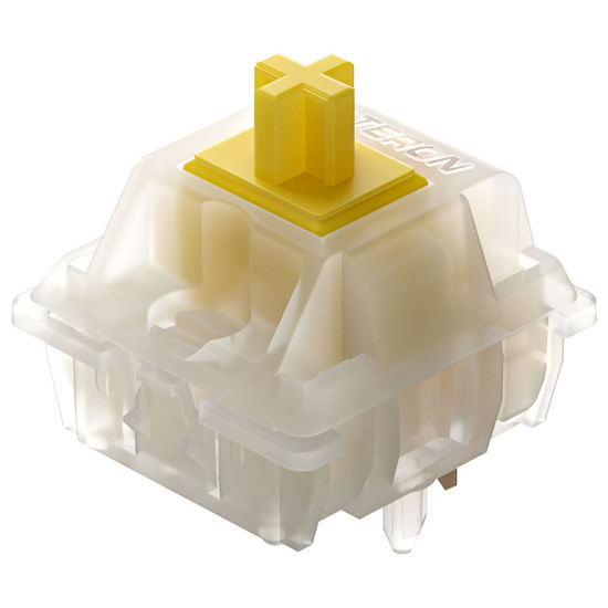 Picture of Gateron Milky Yellow Pro Switches Pre-lubed 5 Pin Linear Keyboard Switches for MX Mechanical Keyboard (110 Pcs, Yellow)