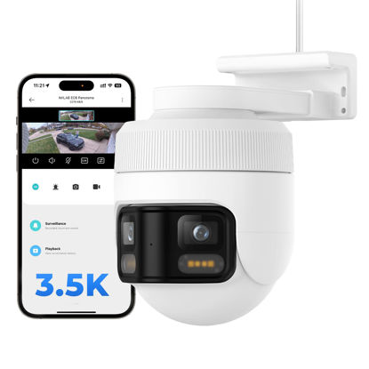 Picture of IMILAB EC6 Panorama 3.5K WiFi Plug-in Spotlight Camera: 180° Utra Widely View w/344° Rotatable Dual-Lens Security Camera Outdoor, 6MP Clarity Surveillance Cam, Motion Detection, Color Night Vision