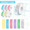 Picture of 1600 Pcs MIARALA Colored D30 Label Tape, Label Maker Tape-12mm×40mm(0.47"x1.57") Sticker Thermal Paper Self-Adhesive Label Tape for D30 Label Printer, White Label Tape, 10 Rolls