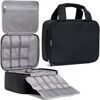 Picture of eCarry Electronics Organizer Travel Case - Multi-Layer Full Flat Opening with Compartments and Pockets - Travel Cord Organizer Travel for Accessories, Cables, Electronics