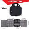 Picture of eCarry Electronics Organizer Travel Case - Multi-Layer Full Flat Opening with Compartments and Pockets - Travel Cord Organizer Travel for Accessories, Cables, Electronics