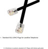 Picture of 6-foot telephone landline extension cord cable cord with standard RJ-11 6P4C plug ( Black 3Pack )