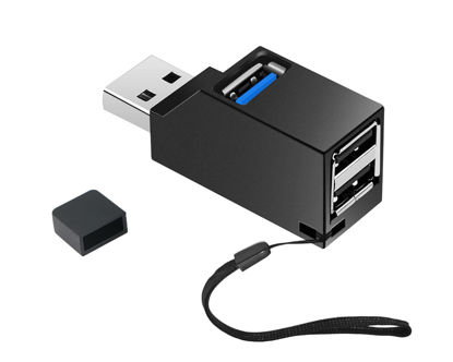 Picture of USB Hub,3 Port High USB 3.0 Speed Splitter Plug and Play Bus Powered for MacBook, Mac Pro/Mini,iMac, Surface Pro,XPS,Notebook PC,USB Flash Drives,Mobile HDD, and More (BLACK1)
