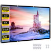 Picture of Portable Projector Screen 120 inch Movie: Outdoor Projection Screens 4K HD Foldable Anti-Crease Indoor Hanging Wall Home Theater
