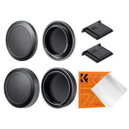 Picture of K&F Concept RF Mount Rear Lens Cap & Body Cap Cover & Hot Shoe Cover Kit, RF Lens Cap, RF Mount Back Cap, RF Cap for Canon EOS R50 R100 R10 R8 R7 R6 R6 II R5 R5C R3 RP