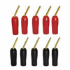 Picture of CERRXIAN Gold Plated 2mm Banana Plug Screw Type Audio Speaker Cable Connector Adapter(Black & Red,10-Pack)