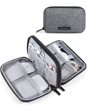 Picture of BAGSMART Electronics Organizer Travel Case, Travel Cable Organizer Pouch, Charger Organizer, Travel Essentials, Cord Organizer, Travel Tech Organizer as Travel Accessories for Charger, Phone, Grey