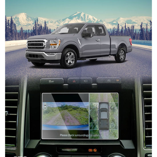 Picture of PZSWUXIE for 2014-2023 Ford F150 F250 8 inch Tempered Glass Screen Protector F350 F450 F550 9H Hardness Anti-Fingerprint Anti-Scratch Anti-Glare Accessories LCD Touchscreen
