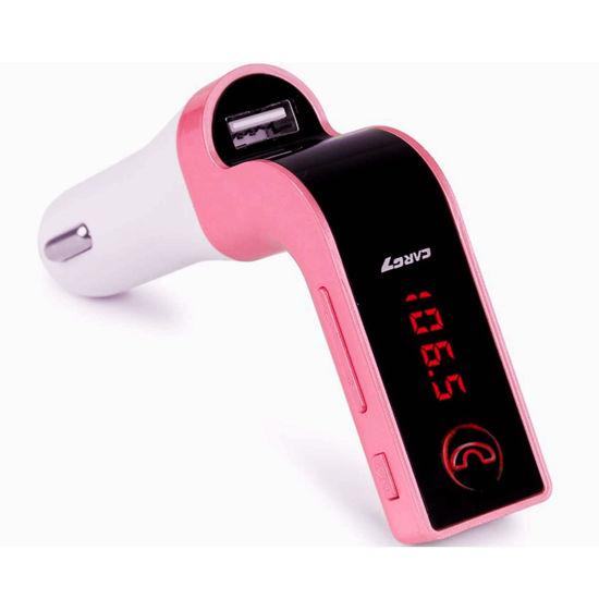 Picture of Bluetooth FM Transmitter for car,TIANSHILI handsfree Bluetooth Receiver Car Kit with Mic/TF Card/USB Drive/AUX Play for iPhone,iPad and Other Android Phones