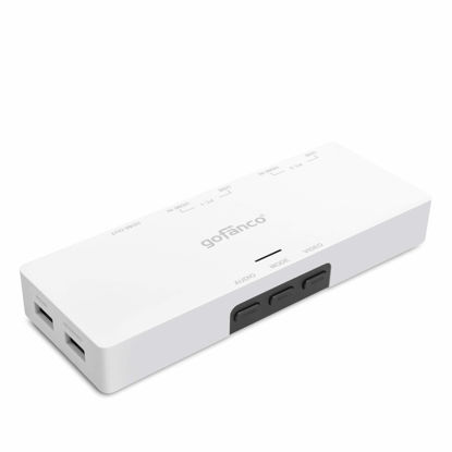 Picture of gofanco 2-Port Seamless HDMI USB KVM Scaler Switch - Scales to 4K @30Hz or 1080p Output, HDMI 1.4, USB Keyboard/Mouse, Multi Viewing, OSD, Dolby/DTS, Windows, Mac OS, Linux (KVMScaler2Pv2)