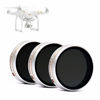Picture of LENSKINS 3 Pack MRC ND4/CPL, ND8/CPL, ND16/CPL Filter for DJI Phantom 4 Pro/Advanced, AGC Optics, Weather-Sealed, Ultra Slim, Multi-Resistant Coated Filter with Lens Cloth