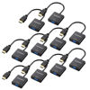 Picture of HDMI to VGA Adapter 10 Pack, Gold-Plated HDMI to VGA Converter (Male to Female), Compatible for Computer, Laptop, PC, Monitor, Projector, HDTV, Chromebook, Raspberry Pi, Roku, Xbox and More