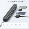 Picture of Elebase 4 Ports USB 3.0 Splitter 1 in 4 Out,USB Multiport Expander Hub with USB Adapter and OTG,Multi Port USB Split for Laptop,MacBook,PS5,PS4,Car,PC,Flash Drive,Printer,Keyboard,Computer