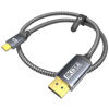 Picture of Warrky USB C to DisplayPort 1.4 Cable 8K@60Hz, 4K@240Hz/144Hz, 2K@360Hz, Type-C to Display Port (DP) 1.4 Wire, [Thunderbolt 4/3 Compatible] for iPhone 15, MacBook Pro/Air, iPad Pro, iMac, XPS - 3.3FT