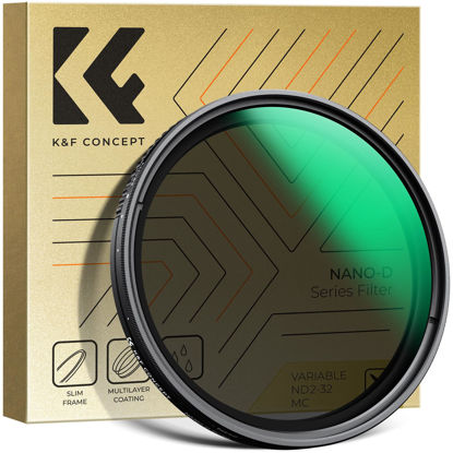 Picture of K&F Concept 49mm Variable ND2-32 ND Lens Filter 1-5 Stops Waterproof Adjustable Neutral Density Camera Lens Filter with 24 Multi-Layer Coatings (D-Series)
