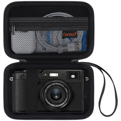 Picture of Canboc Carrying Case for Fujifilm X100V/ X100VI/ X100F/ X100S Digital Camera, Zipper Mesh Pocket fit USB Cable, Black (Case Only)