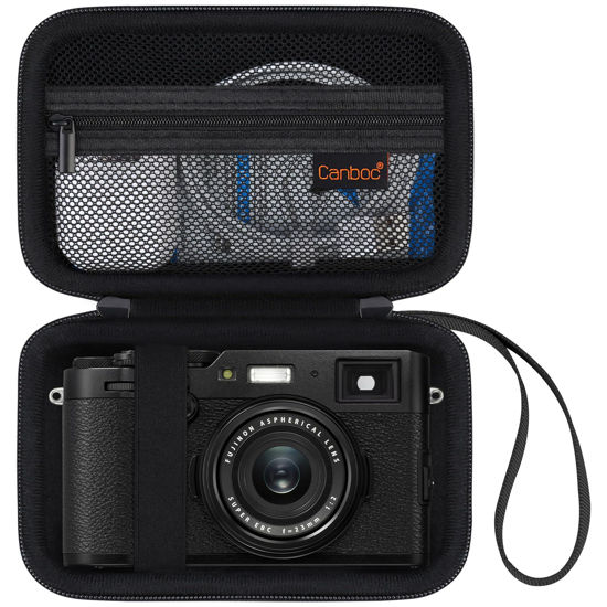Picture of Canboc Carrying Case for Fujifilm X100V/ X100VI/ X100F/ X100S Digital Camera, Zipper Mesh Pocket fit USB Cable, Black (Case Only)