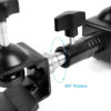 Picture of Heavy Duty Metal Clamp Copper Plated Holder Double U Clip Dual C Clamp Type Bracket Mount for Photo Studio Light Stand, Photography Reflector, Photo Boom Stand, Background Support, Cross Bars and Ect