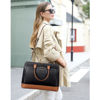 Picture of CLUCI Leather Briefcase for Women 15.6 Inch Laptop Business Work Slim Ladies Vintage Shoulder Bag Black-brown