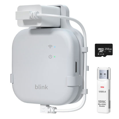 Picture of 256GB Micro SD Card & Outlet Wall Mount for Blink Sync Module XR with Short Cable, SD Card for Local Video Storage with Reader, Save Space, Mount Bracket for Blink Outdoor Indoor Security System