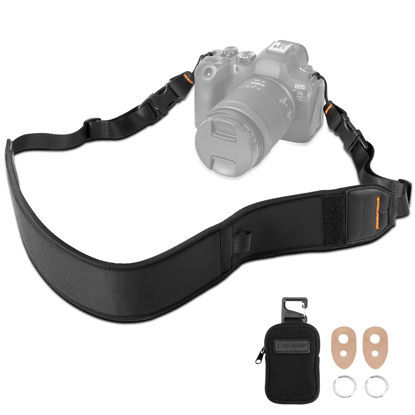 Picture of K&F Concept Camera Neck Strap for Photographers, Soft Neoprene Adjustable Shoulder Belt with Zipped Pockets Compatible with Sony Canon Nikon Fuji DSLR SLR Mirrorless Camera