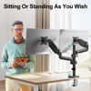 Picture of MOUNT PRO Dual Monitor Mount for 13-32" Computer Screen, Tall Monitor Stands for 2 Monitors, Adjustable Gas Spring Double Vertical Monitor Desk Mount, Each Arm Holds 4.4 to19.8lbs, VESA Mount, Black