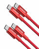 Picture of Anker 2 Pack New Nylon USB C to USB C Cable (3.3ft 60W), USB 2.0 Type C Charging Cable for MacBook Pro 2020, iPad Pro 2020, iPad Air 4, Galaxy S20, Switch, Pixel, LG and More(Red)