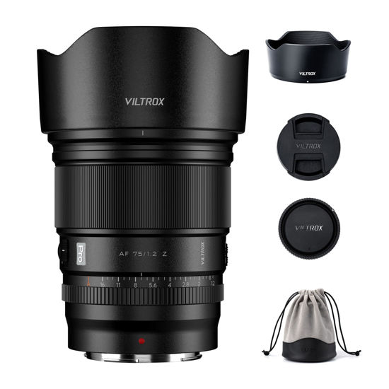 Picture of VILTROX PRO 75mm F1.2 Auto Focus Lens for Nikon Z-Mount Camera, Ultra Wide Angle f/1.2 Large Aperture APS-C Prime AF Lens Compatible with Nikon Z-Mount Cameras Z9 Z8 Z7 Z6 Z5 Z50 Z30 ZFC