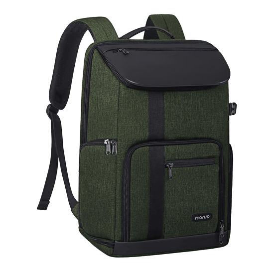 Picture of MOSISO Camera Backpack 17.3 inch, DSLR/SLR/Mirrorless Case Large Men/Women Photography Camera Bag with Laptop Compartment&Tripod Holder&Rain Cover Compatible with Canon/Nikon/Fuji/Laptop, Olive Green