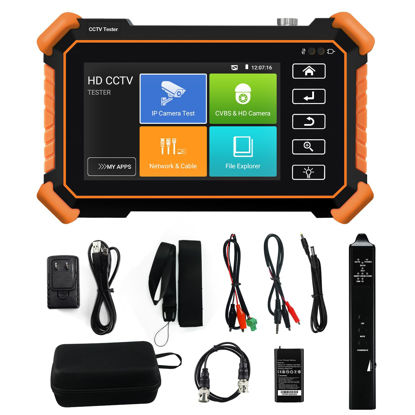 Picture of WANLUTECH 8K IP Camera Tester, CCTV Tester 4 inch IPS Touchscreen 8MP TVI CVI AHD Analog Camera Test Support Cable Tester H.265 PoE PTZ WiFi RS485 (IPC-1910C Plus)
