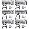 Picture of BEYIMEI PCI-E 1X to 16X Riser Card,GPU Riser Adapter Card,with 0.6 m USB 3.0 Extension Cable,6PIN / 4PIN / SATA Interface, for Bitcoin & Crypto Mining Ethereum Mining ETH(VER010-X, 6 Pack)