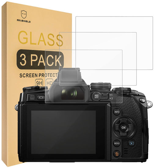 Picture of Mr.Shield [3-Pack] Screen Protector For Olympus OM-D E-M1 MARK II/MARK III PEN-F E-P5 E-PL8 E-PL7 E-PL9 Camera [Tempered Glass] [Japan Glass with 9H Hardness] Screen Protector