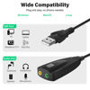 Picture of Saisn USB Stereo Sound Card, USB 7.1 External Audio Sound Adapter Card 5Hv2 Channel Converter to 3.5mm Headphone Microphone Jack for Mac, PC, Windows.