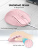 Picture of TECKNET USB Wired Mouse, 6-Button Corded Mouse with 4 Adjustable DPI, Optical Computer Mouse with Ergonomic Design and 5FT Cord for Laptop, Chromebook, PC, Desktop, Mac, Notebook - Pink