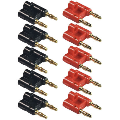 Picture of CESS Two Way Speaker Banana Male Plug Cable Connectors - Dual Banana Plug (10 Pack)