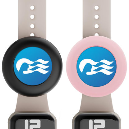 Picture of Princess Ocean Medallion Watch Adapter [2 Pack], Princess Cruise Medallion holder Accessories for Carnival Princess Cruise Line in 2024 & 2025, Also for Apple Airtag Dog Collar Holder (Black/Pink)