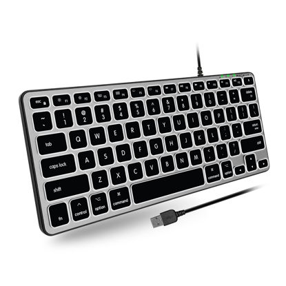 Picture of Macally Backlit Wired Keyboard for Mac | Compatible Apple Keyboard (Small and Compact) Comfortable All Day Typing USB Keyboard for MacBook Pro/Air, iMac, Mac Mini/Pro (Space Grey)