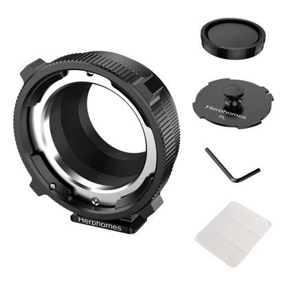 Picture of Herphomes PL-E Lens Mount Adapter, for PL Lens to Sony E/NEX Mount Cameras A7S3/FS7/5/FX9 /A7R4/R3/a Series/Nex Series (PL-E/PL-NEX Black)