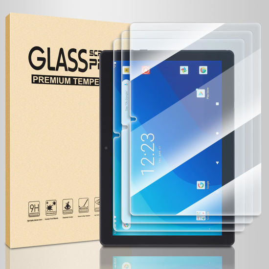 Picture of 3 Pack Onn 10.1 inch tablet screen protector，10.1" Tempered Glass Screen Protector for Onn 10.1 Tablet (2022, 3rd Gen)，Anti-Scratch 9H Hardness Touch Sensitive 2.5D Rounded Edges Bubble Free Easy to Install